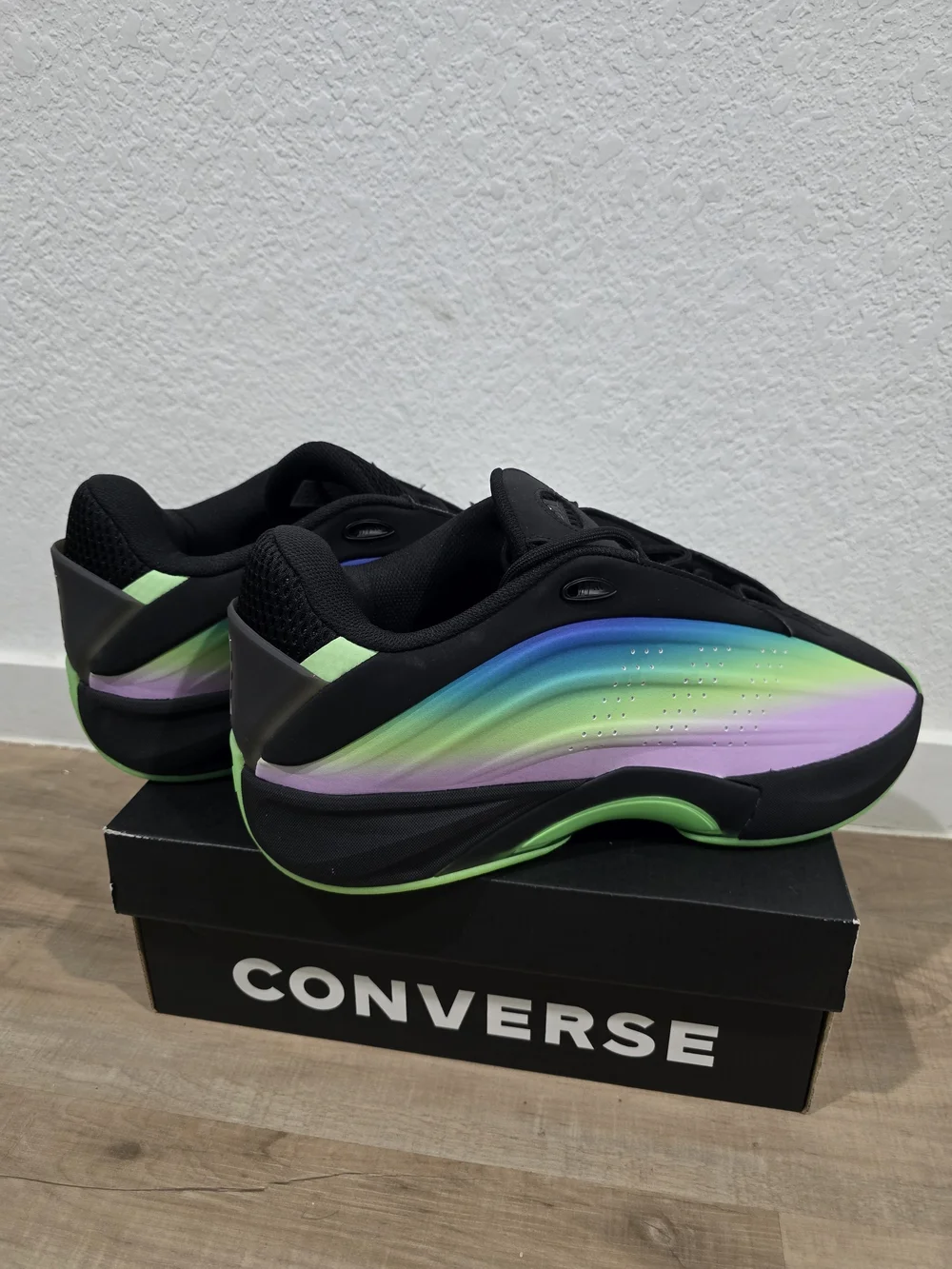 Men's Adidas Nova Gradient Wave Sneakers - Black with Green, Blue & Purple